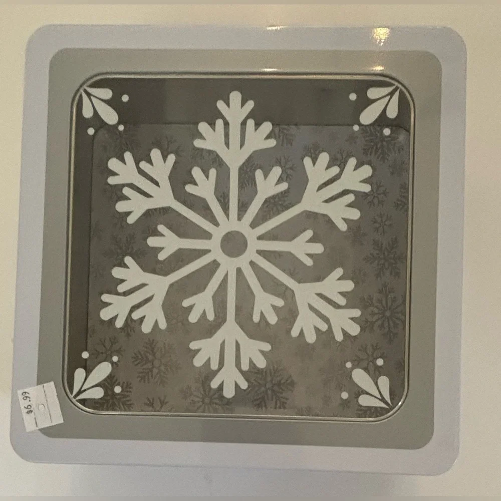 white & silver w/ a splash of blue snowflake gift bags & boxes-10 items NEW NWT